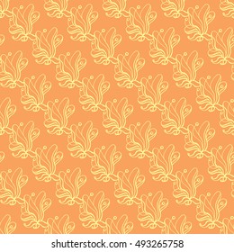 Seamless creative hand-drawn pattern of stylized flowers. Vector illustration.