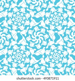 Seamless creative hand-drawn pattern of stylized flowers. Vector illustration.