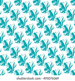 Seamless creative hand-drawn pattern of stylized flowers. Vector illustration.