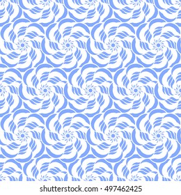 Seamless creative hand-drawn pattern of stylized flowers. Vector illustration.