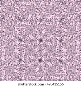 Seamless creative hand-drawn pattern of stylized flowers. Vector illustration.