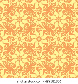 Seamless creative hand-drawn pattern of stylized flowers. Vector illustration.