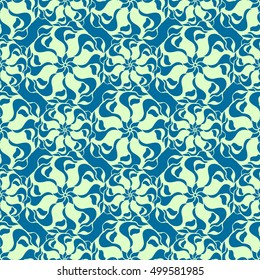 Seamless creative hand-drawn pattern of stylized flowers. Vector illustration.