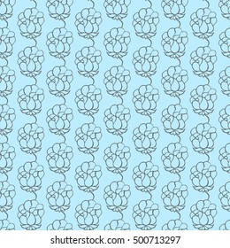 Seamless creative hand-drawn pattern of stylized flowers. Vector illustration.