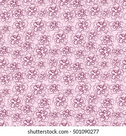 Seamless creative hand-drawn pattern of stylized flowers. Vector illustration.