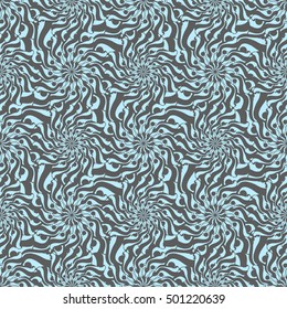 Seamless creative hand-drawn pattern of stylized flowers. Vector illustration.