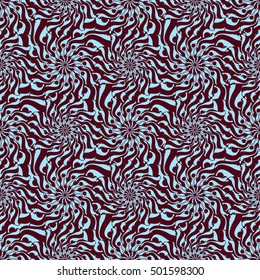 Seamless creative hand-drawn pattern of stylized flowers. Vector illustration.
