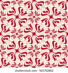 Seamless creative hand-drawn pattern of stylized flowers. Vector illustration.