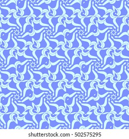 Seamless creative hand-drawn pattern of stylized flowers. Vector illustration.