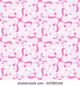 Seamless creative hand-drawn pattern of stylized flowers. Vector illustration.