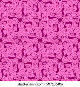 Seamless creative hand-drawn pattern of stylized flowers. Vector illustration.