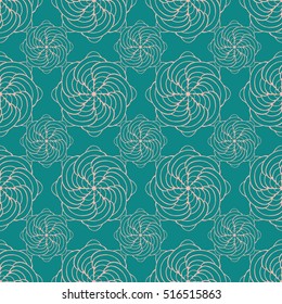 Seamless creative hand-drawn pattern of stylized flowers. Vector illustration.