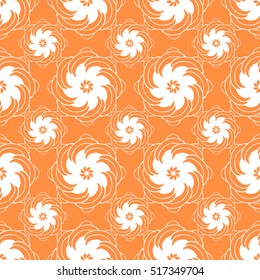 Seamless creative hand-drawn pattern of stylized flowers. Vector illustration.