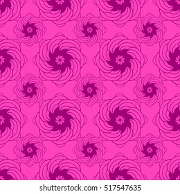 Seamless creative hand-drawn pattern of stylized flowers. Vector illustration.