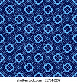 Seamless creative hand-drawn pattern of stylized flowers. Vector illustration.