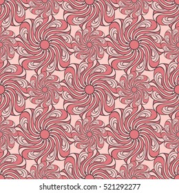 Seamless creative hand-drawn pattern of stylized flowers. Vector illustration.