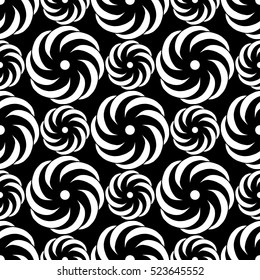 Seamless creative hand-drawn pattern of stylized flowers in black and white colors. Vector illustration.