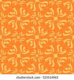 Seamless creative hand-drawn pattern of stylized flowers. Vector illustration.