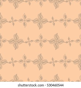 Seamless creative hand-drawn pattern of stylized flowers. Vector illustration.