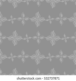 Seamless creative hand-drawn pattern of stylized flowers. Vector illustration.