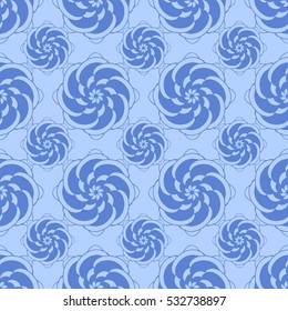 Seamless creative hand-drawn pattern of stylized flowers. Vector illustration.