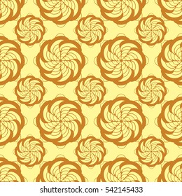 Seamless creative hand-drawn pattern of stylized flowers. Vector illustration.