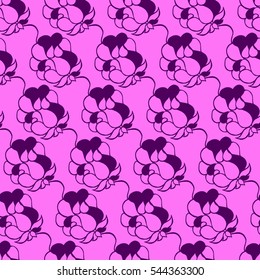 Seamless creative hand-drawn pattern of stylized flowers. Vector illustration.