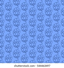 Seamless creative hand-drawn pattern of stylized flowers. Vector illustration.