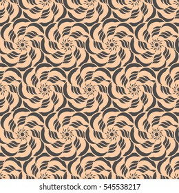 Seamless creative hand-drawn pattern of stylized flowers. Vector illustration.