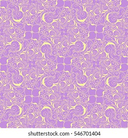 Seamless creative hand-drawn pattern of stylized flowers. Vector illustration.