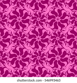 Seamless creative hand-drawn pattern of stylized flowers. Vector illustration.