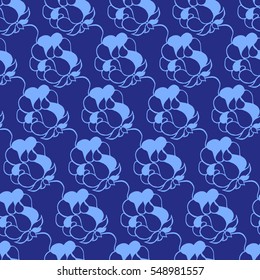 Seamless creative hand-drawn pattern of stylized flowers. Vector illustration.
