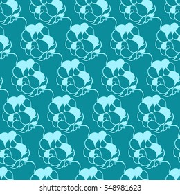 Seamless creative hand-drawn pattern of stylized flowers. Vector illustration.