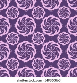 Seamless creative hand-drawn pattern of stylized flowers. Vector illustration.