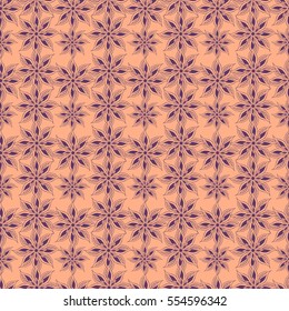 Seamless creative hand-drawn pattern of stylized flowers. Vector illustration.
