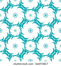 Seamless creative hand-drawn pattern of stylized flowers. Vector illustration.