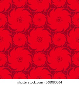 Seamless creative hand-drawn pattern of stylized flowers. Vector illustration.