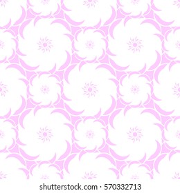 Seamless creative hand-drawn pattern of stylized flowers. Vector illustration.