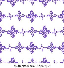 Seamless creative hand-drawn pattern of stylized flowers. Vector illustration.