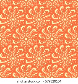 Seamless creative hand-drawn pattern of stylized flowers. Vector illustration.