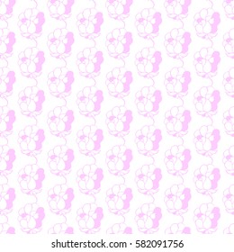 Seamless creative hand-drawn pattern of stylized flowers. Vector illustration.