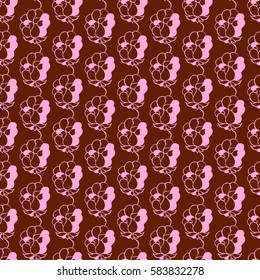 Seamless creative hand-drawn pattern of stylized flowers. Vector illustration.