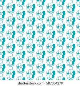 Seamless creative hand-drawn pattern of stylized flowers. Vector illustration.