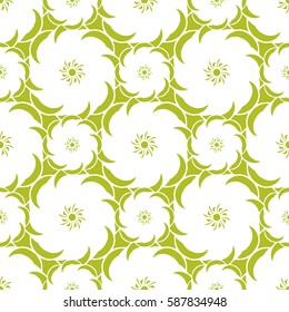 Seamless creative hand-drawn pattern of stylized flowers. Vector illustration.