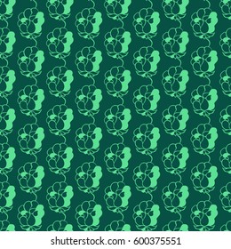 Seamless creative hand-drawn pattern of stylized flowers. Vector illustration.
