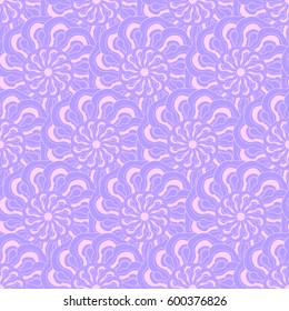 Seamless creative hand-drawn pattern of stylized flowers. Vector illustration.