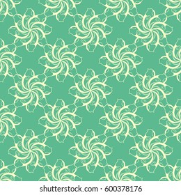 Seamless creative hand-drawn pattern of stylized flowers. Vector illustration.