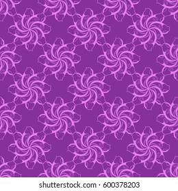 Seamless creative hand-drawn pattern of stylized flowers. Vector illustration.
