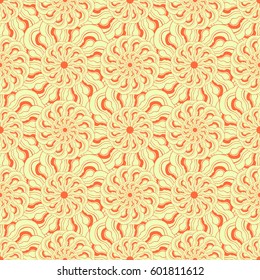 Seamless creative hand-drawn pattern of stylized flowers. Vector illustration.

