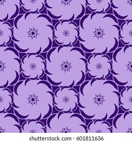 Seamless creative hand-drawn pattern of stylized flowers. Vector illustration.